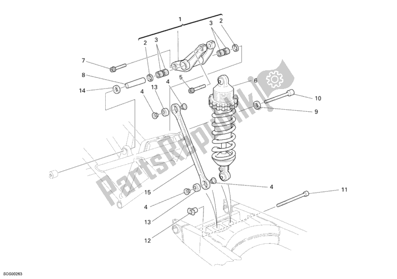 Todas las partes para Amortiguador Trasero de Ducati Monster 695 USA 2008